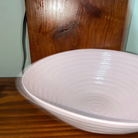 Rare Sophie Conran Portmeirion Pink Porcelain Ribbed Salad Serving 11.75”Bowl - Picture 4 of 16